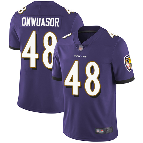 Ravens #48 Patrick Onwuasor Purple Team Color Men's Stitched Football Vapor Untouchable Limited Jersey - Click Image to Close