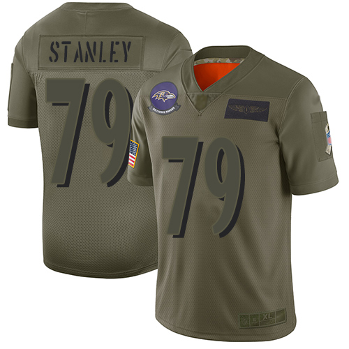 Ravens #79 Ronnie Stanley Camo Men's Stitched Football Limited 2019 Salute To Service Jersey - Click Image to Close