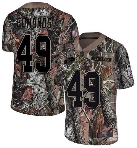 Nike Bills #49 Tremaine Edmunds Camo Men's Stitched NFL Limited Rush Realtree Jersey - Click Image to Close