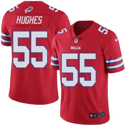 Nike Bills #55 Jerry Hughes Red Men's Stitched NFL Elite Rush Jersey - Click Image to Close