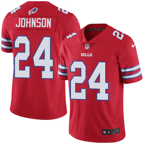 Nike Bills #24 Taron Johnson Red Men's Stitched NFL Limited Rush Jersey - Click Image to Close