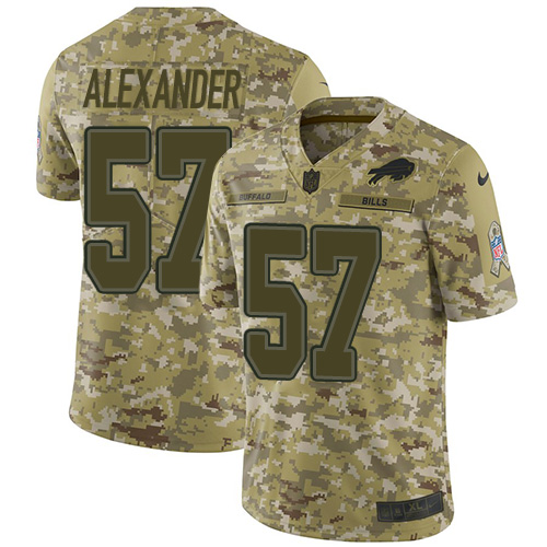 Nike Bills #57 Lorenzo Alexander Camo Men's Stitched NFL Limited 2018 Salute To Service Jersey - Click Image to Close