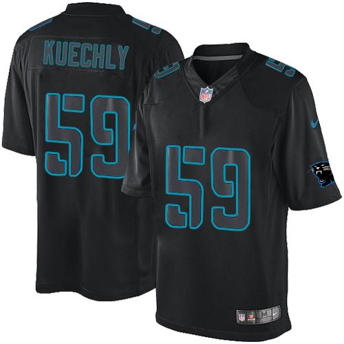 Nike Panthers #59 Luke Kuechly Black Men's Stitched NFL Impact Limited Jersey - Click Image to Close