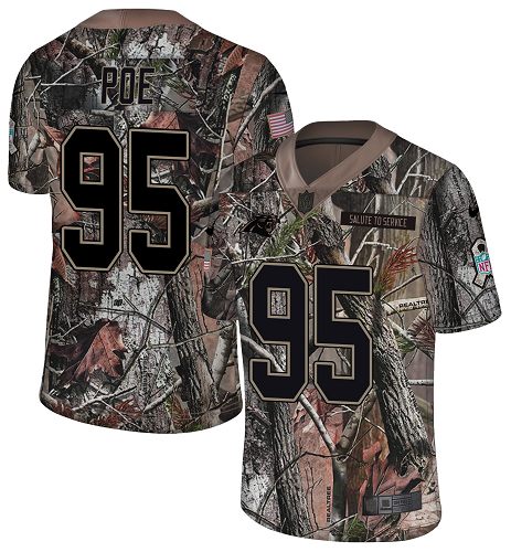 Nike Panthers #95 Dontari Poe Camo Men's Stitched NFL Limited Rush Realtree Jersey - Click Image to Close