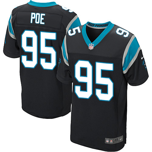 Nike Panthers #95 Dontari Poe Black Team Color Men's Stitched NFL Elite Jersey - Click Image to Close