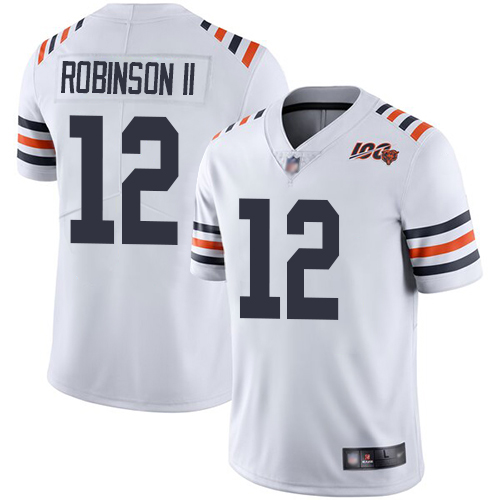 Bears #12 Allen Robinson II White Alternate Men's Stitched Football Vapor Untouchable Limited 100th Season Jersey