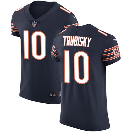 Nike Bears #10 Mitchell Trubisky Navy Blue Team Color Men's Stitched NFL Vapor Untouchable Elite Jersey - Click Image to Close