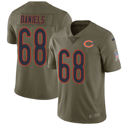 Nike Bears #68 James Daniels Olive Men's Stitched NFL Limited 2017 Salute To Service Jersey - Click Image to Close