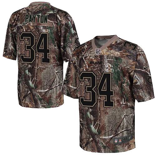 Nike Bears #34 Walter Payton Camo Men's Stitched NFL Realtree Elite Jersey - Click Image to Close