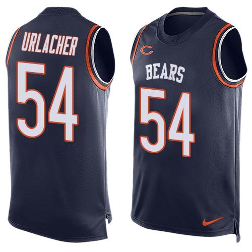 Nike Bears #54 Brian Urlacher Navy Blue Team Color Men's Stitched NFL Limited Tank Top Jersey - Click Image to Close