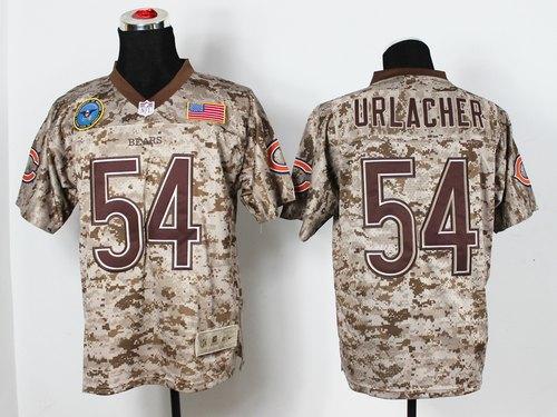 Nike Bears #54 Brian Urlacher Camo Men's Stitched NFL New Elite USMC Jersey - Click Image to Close