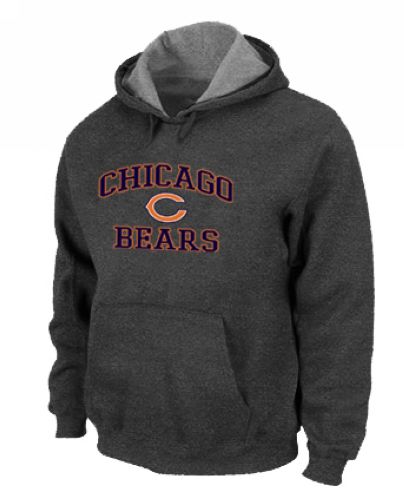 Chicago Bears Heart & Soul Pullover Hoodie Dark Grey - Click Image to Close