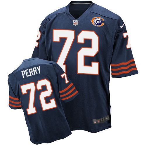 Nike Bears #72 William Perry Navy Blue Throwback Men's Stitched NFL Elite Jersey