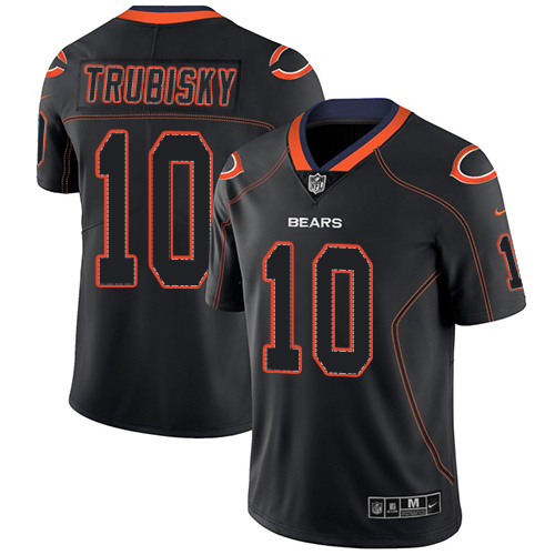 Nike Bears #10 Mitchell Trubisky Lights Out Black Men's Stitched NFL Limited Rush Jersey - Click Image to Close