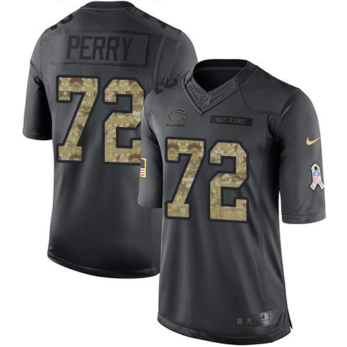 Nike Bears #72 William Perry Black Men's Stitched NFL Limited 2016 Salute to Service Jersey - Click Image to Close