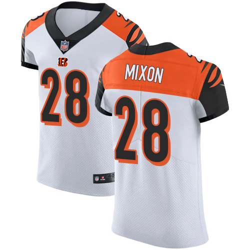 Nike Bengals #28 Joe Mixon White Men's Stitched NFL Vapor Untouchable Elite Jersey - Click Image to Close