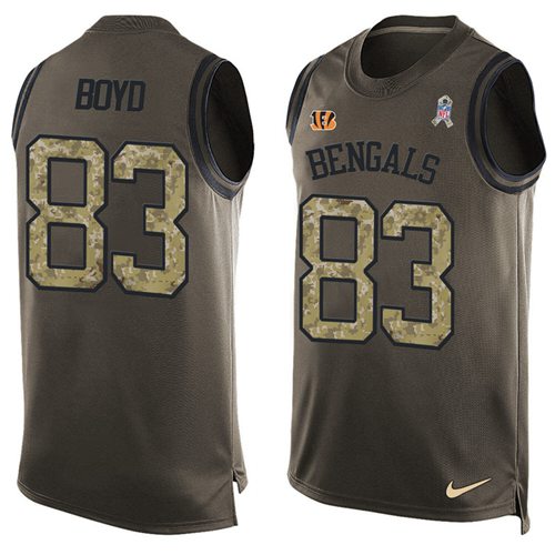 Nike Bengals #83 Tyler Boyd Green Men's Stitched NFL Limited Salute To Service Tank Top Jersey