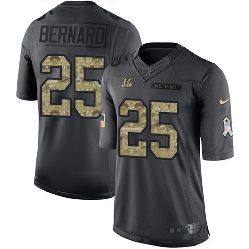 Nike Bengals #25 Giovani Bernard Black Men's Stitched NFL Limited 2016 Salute to Service Jersey - Click Image to Close