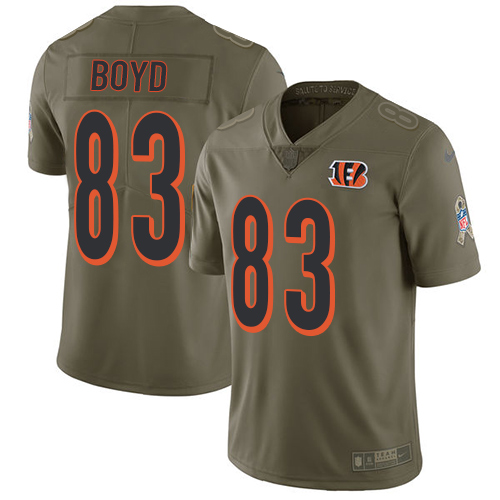 Nike Bengals #83 Tyler Boyd Olive Men's Stitched NFL Limited 2017 Salute To Service Jersey