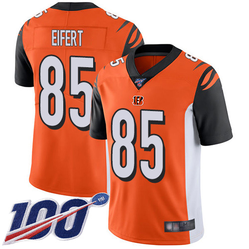 Bengals #85 Tyler Eifert Orange Alternate Men's Stitched Football 100th Season Vapor Limited Jersey