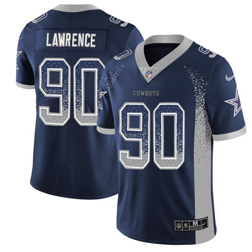 Nike Cowboys #90 Demarcus Lawrence Navy Blue Team Color Men's Stitched NFL Limited Rush Drift Fashion Jersey - Click Image to Close