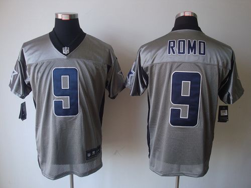 Nike Cowboys #9 Tony Romo Grey Shadow Men's Stitched NFL Elite Jersey