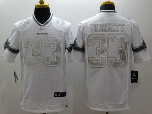 Nike Cowboys #33 Tony Dorsett White Men's Stitched NFL Limited Platinum Jersey - Click Image to Close