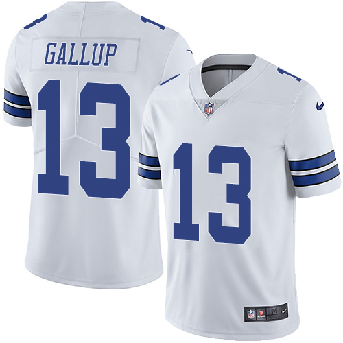 Nike Cowboys #13 Michael Gallup White Men's Stitched NFL Vapor Untouchable Limited Jersey - Click Image to Close