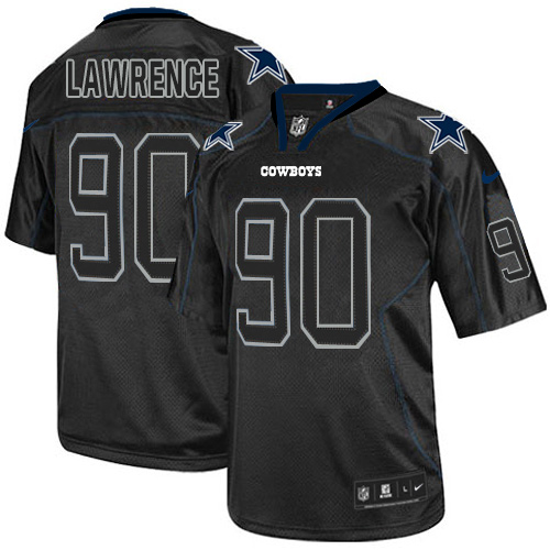 Nike Cowboys #90 Demarcus Lawrence Lights Out Black Men's Stitched NFL Elite Jersey - Click Image to Close