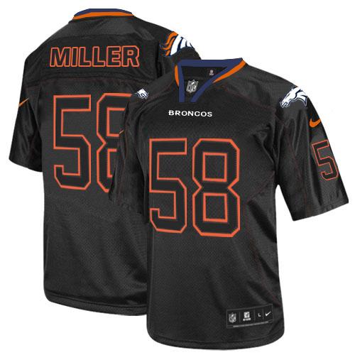 Nike Broncos #58 Von Miller Lights Out Black Men's Stitched NFL Elite Jersey - Click Image to Close