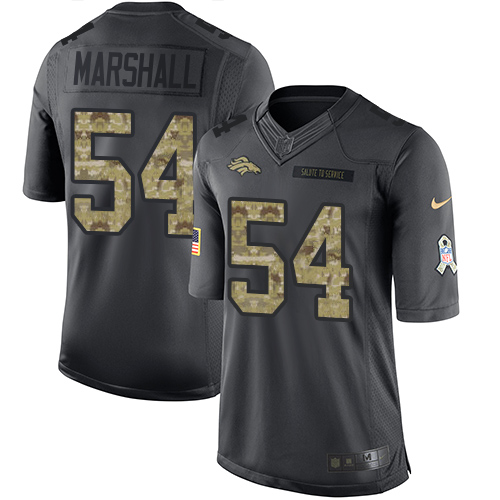 Nike Broncos #54 Brandon Marshall Black Men's Stitched NFL Limited 2016 Salute to Service Jersey - Click Image to Close