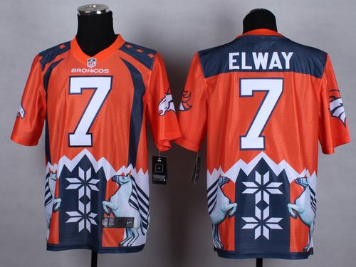 Nike Broncos #7 John Elway Orange Men's Stitched NFL Elite Noble Fashion Jersey - Click Image to Close