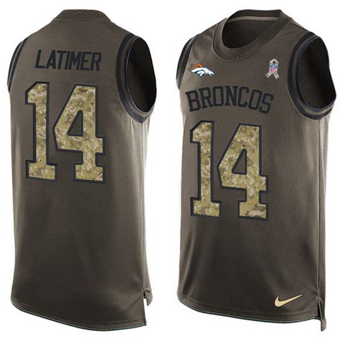 Nike Broncos #14 Cody Latimer Green Men's Stitched NFL Limited Salute To Service Tank Top Jersey - Click Image to Close