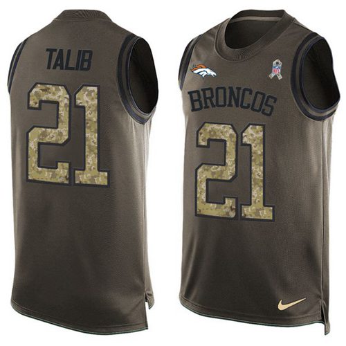 Nike Broncos #21 Aqib Talib Green Men's Stitched NFL Limited Salute To Service Tank Top Jersey