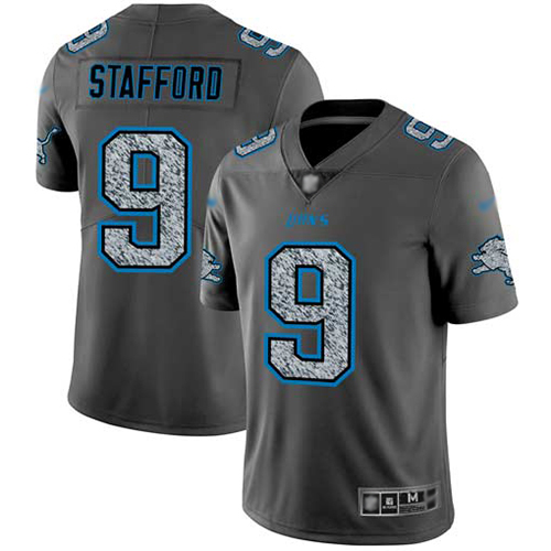 Lions #9 Matthew Stafford Gray Static Men's Stitched Football Vapor Untouchable Limited Jersey - Click Image to Close