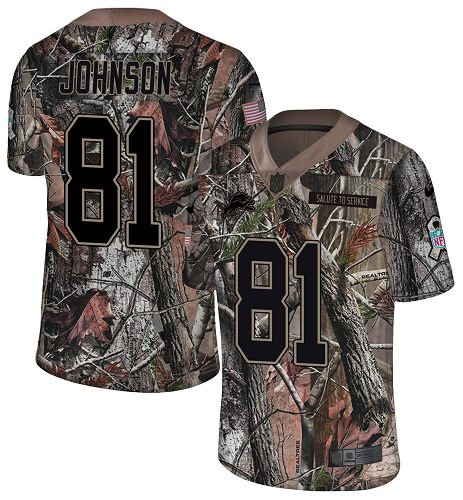 Nike Lions #81 Calvin Johnson Camo Men's Stitched NFL Limited Rush Realtree Jersey