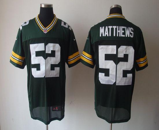 Nike Packers #52 Clay Matthews Green Team Color Men's Stitched NFL Elite Jersey