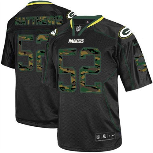 Nike Packers #52 Clay Matthews Black Men's Stitched NFL Elite Camo Fashion Jersey - Click Image to Close