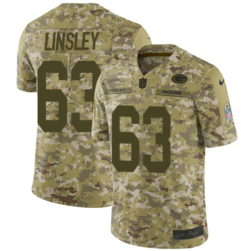 Nike Packers #63 Corey Linsley Camo Men's Stitched NFL Limited 2018 Salute To Service Jersey - Click Image to Close