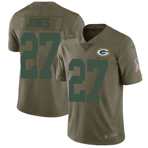 Nike Packers #27 Josh Jones Olive Men's Stitched NFL Limited 2017 Salute To Service Jersey