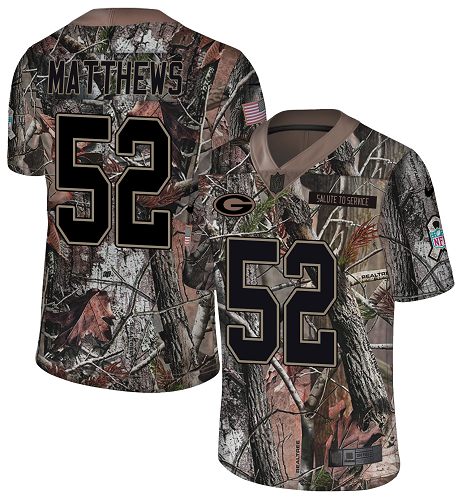 Nike Packers #52 Clay Matthews Camo Men's Stitched NFL Limited Rush Realtree Jersey