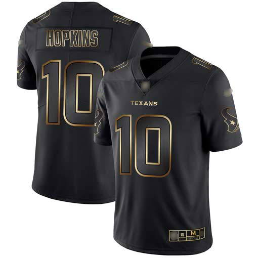 Texans #10 DeAndre Hopkins Black/Gold Men's Stitched Football Vapor Untouchable Limited Jersey - Click Image to Close