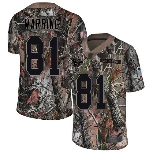 Texans #81 Kahale Warring Camo Men's Stitched Football Limited Rush Realtree Jersey - Click Image to Close