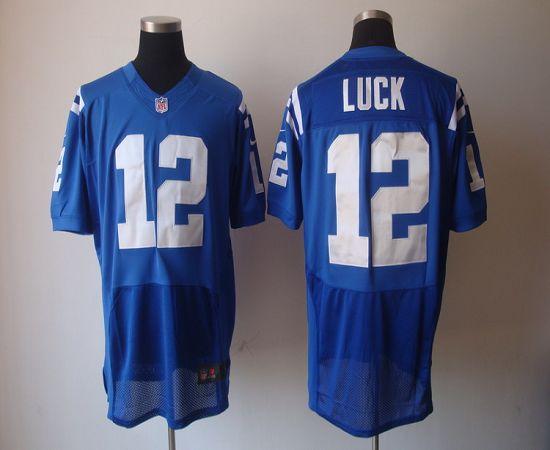 Nike Colts #12 Andrew Luck Royal Blue Team Color Men's Stitched NFL Elite Jersey - Click Image to Close