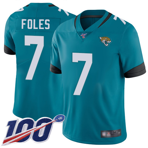 Jaguars #7 Nick Foles Teal Green Alternate Men's Stitched Football 100th Season Vapor Limited Jersey