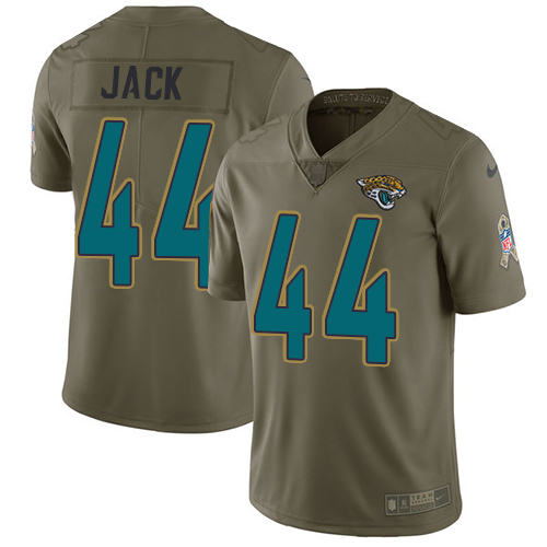 Nike Jaguars #44 Myles Jack Olive Men's Stitched NFL Limited 2017 Salute to Service Jersey - Click Image to Close