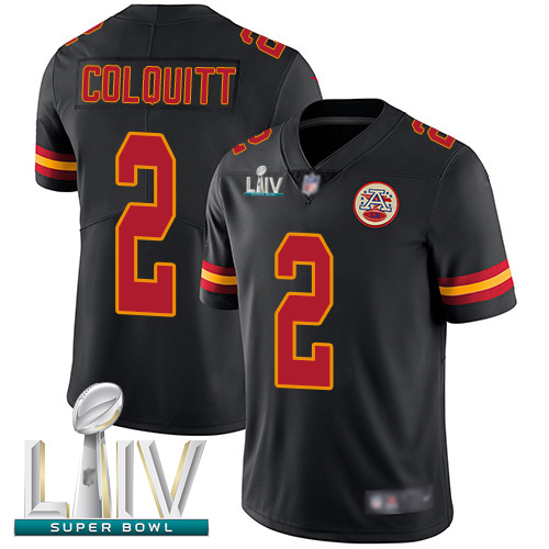 Chiefs #2 Dustin Colquitt Black Super Bowl LIV Bound Men's Stitched Football Limited Rush Jersey - Click Image to Close