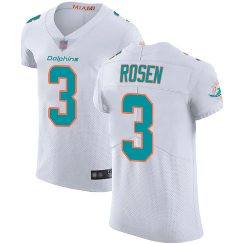 Nike Dolphins #3 Josh Rosen White Men's Stitched NFL Vapor Untouchable Elite Jersey - Click Image to Close