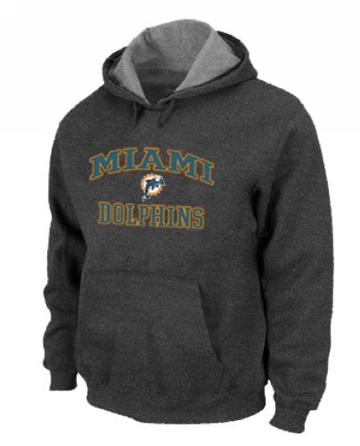 Miami Dolphins Heart & Soul Pullover Hoodie Dark Grey - Click Image to Close