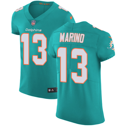 Nike Dolphins #13 Dan Marino Aqua Green Team Color Men's Stitched NFL Vapor Untouchable Elite Jersey